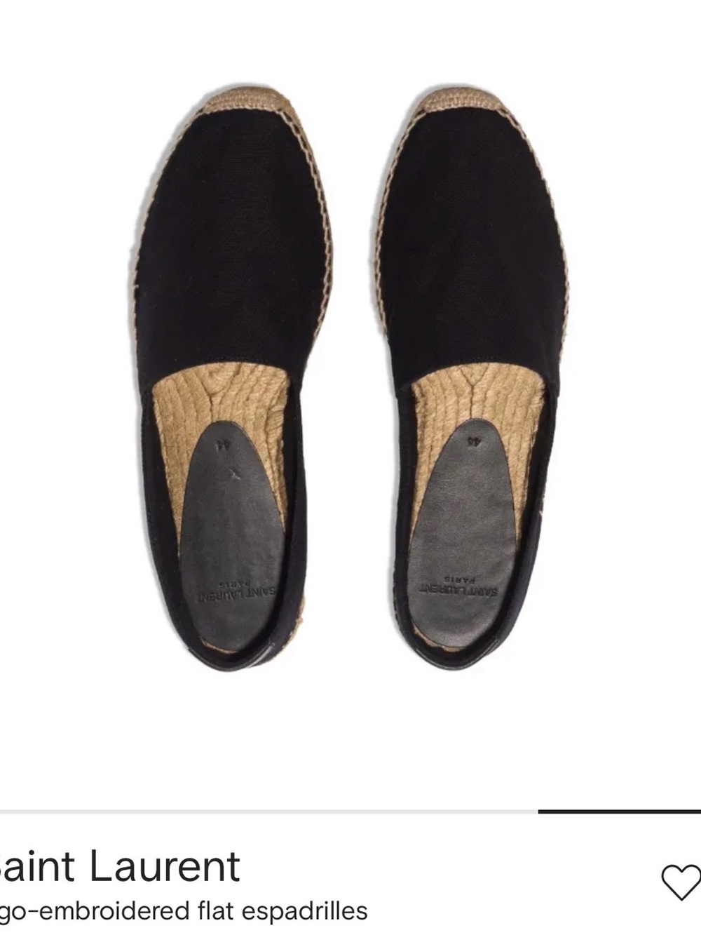 Saint Laurent Black Canvas Espadrilles with Jute Sole like new!!! - Picture 4 of 4